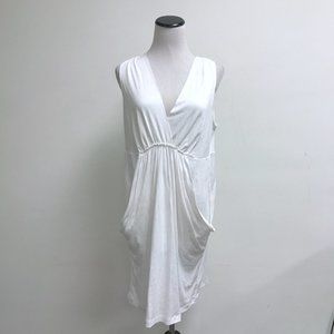 Hanro white cotton cover up loungewear dress gown M NWT